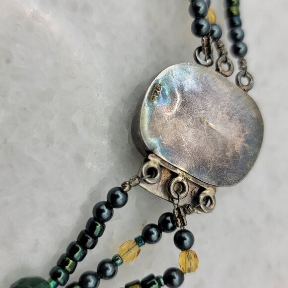 Multistrand Tahitian Circle Freshwater Pearls Necklace 925 Silver Clasp - Picture 4 of 4